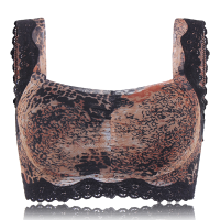 Comfy Colourful Push Up Printed Lace Trim Wireless Full Coverage Vest Sleeping Bra