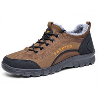 Comfy Men Casual Soft Sole Warm Fur Lining Suede Leather Sports Athetic Shoes
