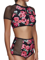 Comfy Short Sleeves Breathable Lady Swimwear