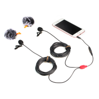 Comica D02 Dual Mic Lavalier Microphone For Actioncamera Smartphone Dslr Camera