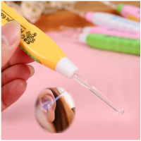 Creative Baby Safe Multifunction Plastic Led Light Earpick Dug Ear Spoon Set