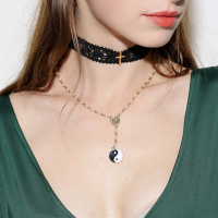 Cross Choker Y Necklace Set Kit Women Chain Jewelry