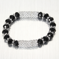 Crystal Glass Beaded Multicolor Stretch Bracelet Bangle