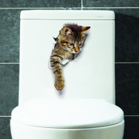 Cute Cat Wall Stickers Living Room Bedroom Decorations Creative 3d Animal Wall Stickers Bathroom