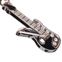 Cute Silver Keychain Mini Guitar Key Ring Chain