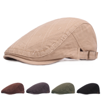 Dad Cotton Hats Mens Plaid Newsboy Hunting Hats Beret Caps