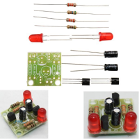 DC 3 14V DIY Simple LED Red Flashlight Circuit Kits DIY Multiharmonic Oscillating Electronic Circuit Sets PCB Board + Electronic Components + Instructions