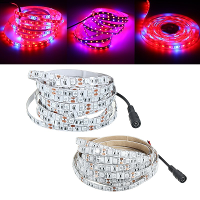 Dc12v 4m Smd5050 Red:blue 5:1 Full Spectrum Led Grow Strip Hydroponic Plant Light + Power Adapter