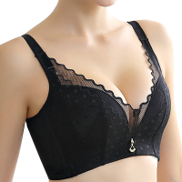 Deep Plunge Wire Free Lace Trim Bra