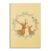 Deer Poster B Style Kraft Paper Wall Poster Diy Wall Art 21 Inch X 14 Inch