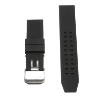 DEFFRUN Replacement 23mm Silicone Rubber Black Watch Strap