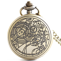 Deffrun Retro Bronze Romantic Style Quartz Pocket Watch