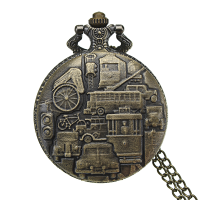 Deffrun Vintage Transportation Classic Quartz Pocket Watch