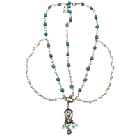 Diamond Studded Pendant Chain Sapphire Metal Hairband Hair Accessories