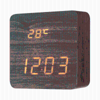 Digoo Dg Ac1 Wooden Led Digital Alarm Clock Multifunctional 2 Mode Display Time Thermometer Voice Control Desk Clock