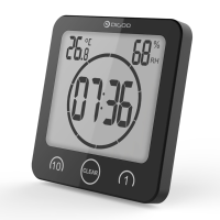 Digoo DG BC10 Digital LCD Bathroom Wall Clock Waterproof Suction Cups Countdown Timer Indoor Humidity Thermometer Alarm Clock