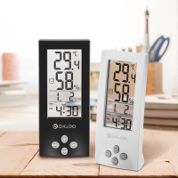 Digoo DG TH1177 Wireless Digital Transparent Screen Indoor Hygrometer Thermometer Sensor Timer Alarm Clock