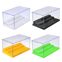 Display Case/box Dustproof Showcase Gray Base For Blocks Acrylic Plastic Display Box Case Model Toy