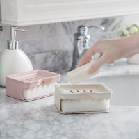 Diy Double Drain Bathroom Rectangle Simple Fashion With Sponge Soap Dishes