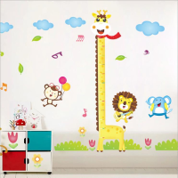 Diy Giraffe Height Chart Measure Wall Stickers Wall Cartoon Animal Kids Baby Room Decoration