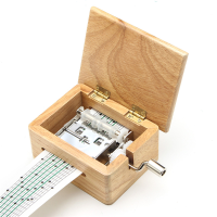 Diy Hand Cranked Music Box Wooden Box With Hole Puncher And Paper Tapes