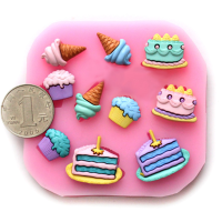 Diy Ice Cream Silicone Fondant Cake Mold Soap Chocolate Mold