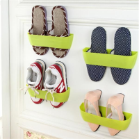Diy Paste Three Dimensional Super Glue Hanging Shoe Shelf Rack Wall Bureau Storage Box