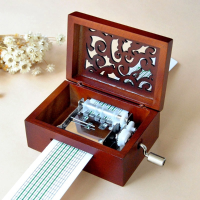 Diy Tune Mechanica Hand Crank Wood Music Box With Hole Puncher Tape Strips