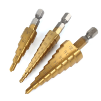 Doersupp 3pcs 3 12m/4 12mm/4 20mm Step Drill Bits Titanium Coated Step Drill Bits Set