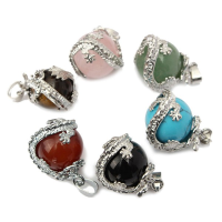Dragon Wrap Natural Stone Quartz Bead Necklace Pendant Diy Jewelry