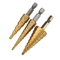 Drillpro 3pcs 1/4 Inch Hex Shank Hss Titanium Coated Step Drill Bit Set 3 12/4 12/4 20mm