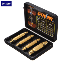 Drillpro 4pcs Double Side Damaged Screw Extractor Drill Bits Out Remover Bolt Puller