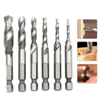 Drillpro Db C4 Hss 1/4 Inch Hex Shank Combination Metric Drill Tap Bit M3/m4/m5/m6/m8/m10