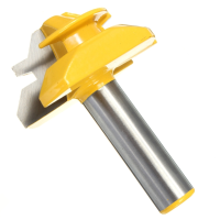 Drillpro Rb29 45 Degree Medium Lock Miter Glue Joint Router Bit 1/2 Inch Shank
