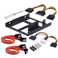 Dual Bracket Conversion Frame Hard Drive Bracket With Sata Data Cable And Atx Cable
