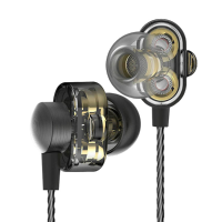 [Dual Dynamic Driver] Qkz Dm8 Wired Control In Ear Heavy Bass Earphone With Mic 3.5Mm Plug