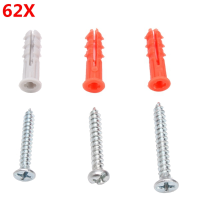Dzt® 62pcs Wall Anchor Screws Fittings Sets Raw Plugs Hang Assortment Building Tool