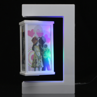 E Shape Magnetic Levitation Rotating Photo Frame 3 Photo Frame Suspending Floating Gift Decor