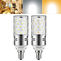 E12 12w Warm White Pure White Led Candle Light Bulb 100w Incandescent Equivalent Ac85 265v