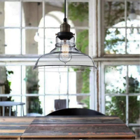 E27 28cm Vintage Industrial Ceiling Lamp Shade Glass Pendant Lights