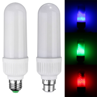 E27 B22 5W SMD2835 99LEDs Red Blue Green Flickering Flame Light Bulb AC85 265V