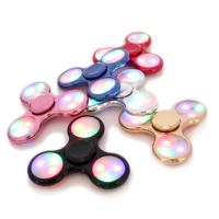 Ecubee 3 Led Edc Fidget Spinner Gadget Hand Tri Spinner Finger Focus Reduce Stress Gadget