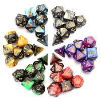 ECUBEE 42 Pcs Polyhedral Dice Double Color For Role Pliaying Game Dice Set With Bag