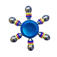 Ecubee Hand Spinner Fidget Spinner 6 Pin Blue Finger Focus Reduce Stress Gadget