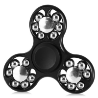 Ecubee Hand Spinner Fidget Spinner With 18 Beads Black Finger Focus Reduce Stress Gadget