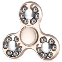 Ecubee Hand Spinner Fidget Spinner With 18 Beads Gold Finger Focus Reduce Stress Gadget