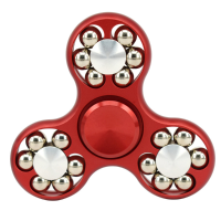 Ecubee Hand Spinner Fidget Spinner With 18 Beads Red Finger Focus Reduce Stress Gadget