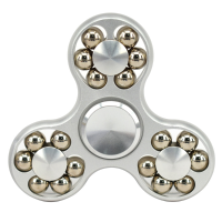 Ecubee Hand Spinner Fidget Spinner With 18 Beads White Finger Focus Reduce Stress Gadget