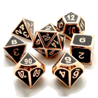 Ecubee Solid Metal Polyhedral Dice Role Playing Rpg 7 Dice Set With Bag Multisided Dice Set