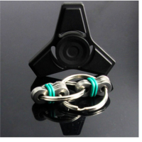 Edc Black Hand Spinner With Chain Fidget Spinner Key Ring Reduce Stress Gadget